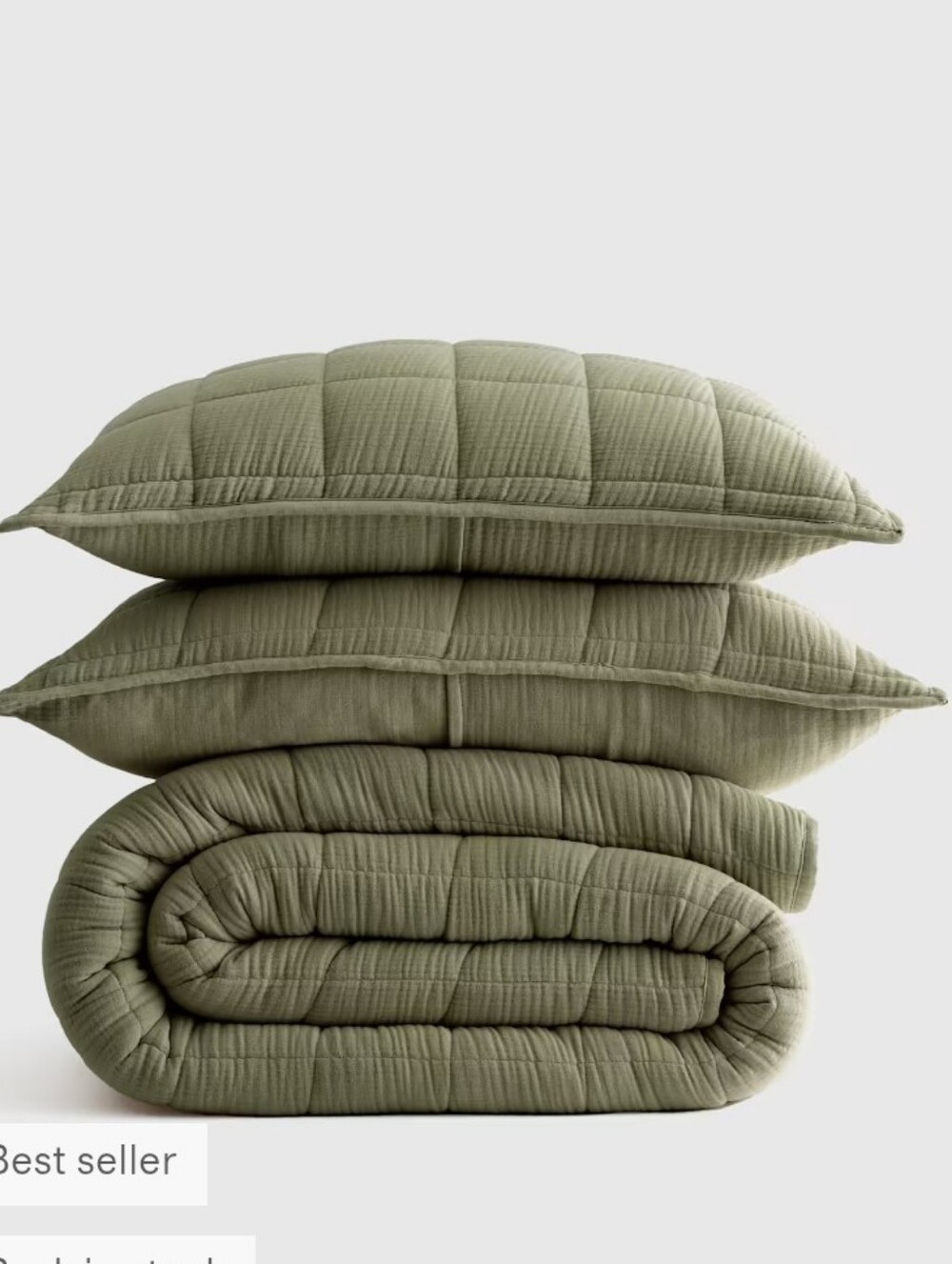 Quince Airy Box Quilt Cover Set In Olive Queen Size NEW